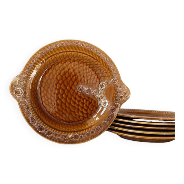 Lot de 6 assiettes plates forme poisson