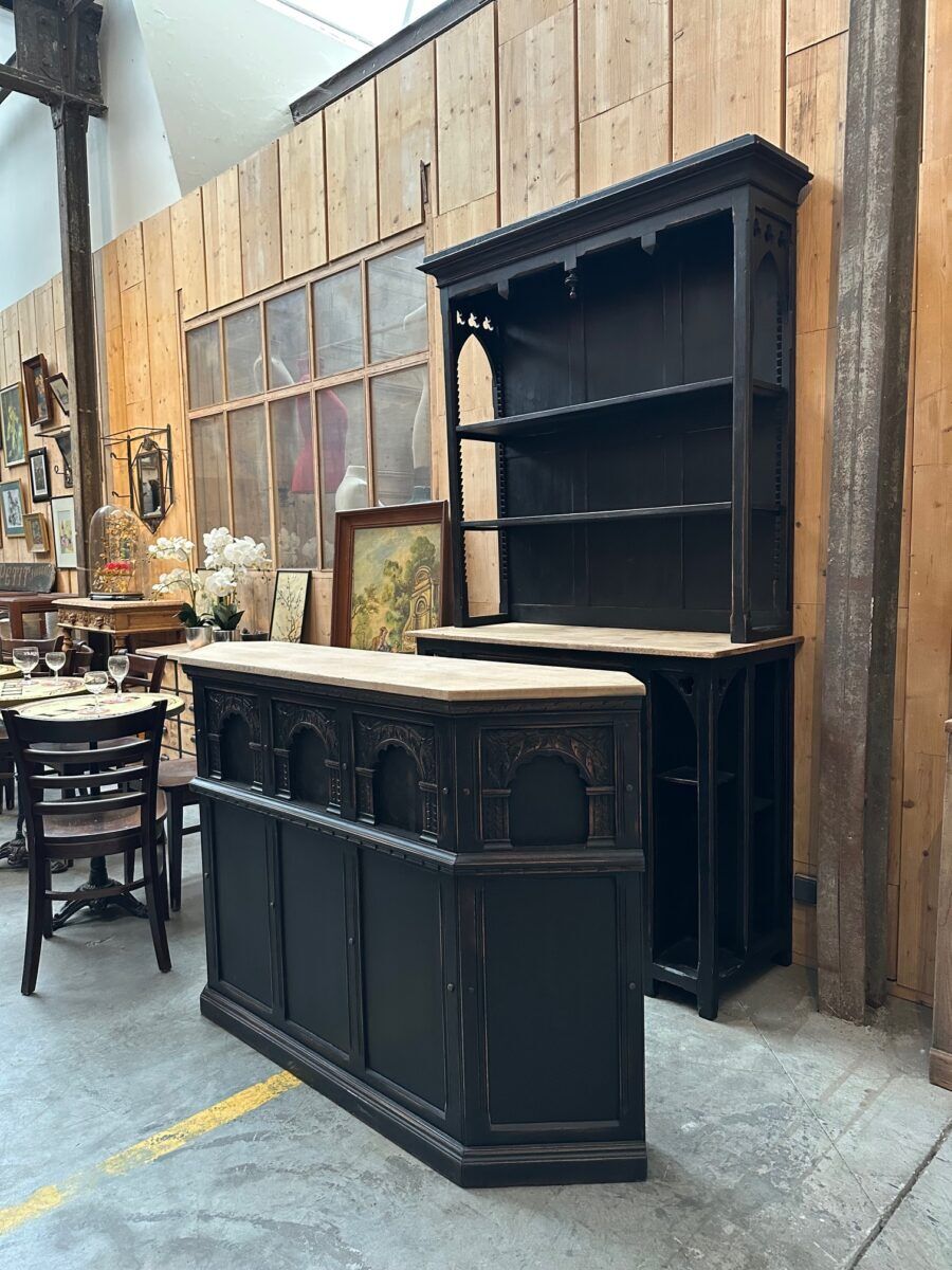 Patinated bar set from the early 20th century.