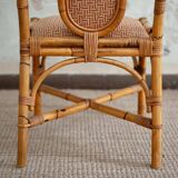 Vintage Italian bamboo chairs, 1980s, set of 8.