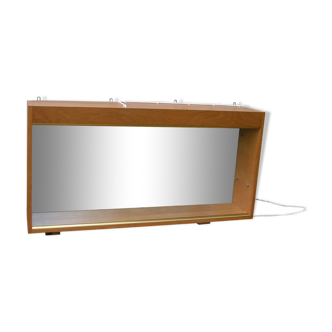 Light oak veneer wall showcase