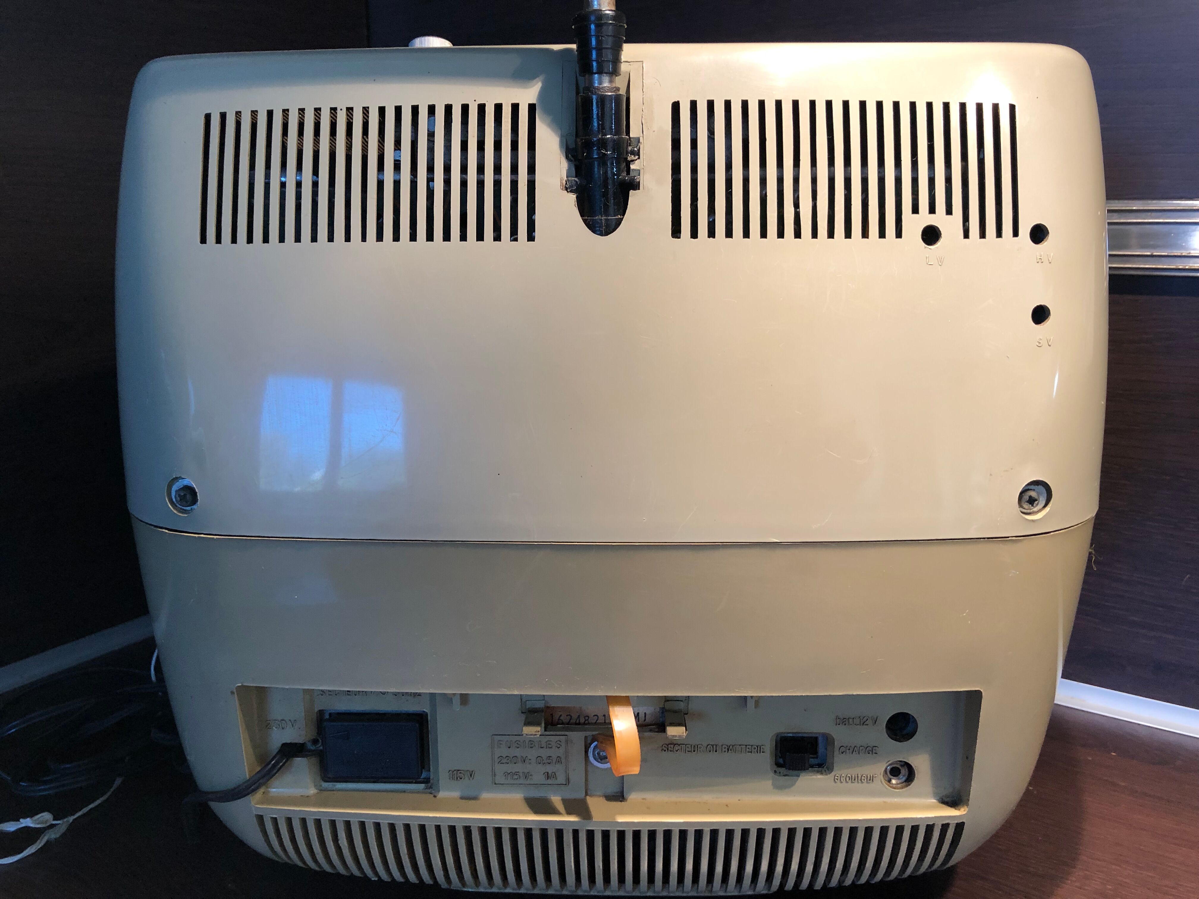 Vintage portable television Pathe Marconi 70s