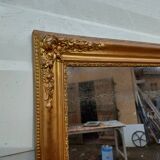 Wood mirror and golden Stuk