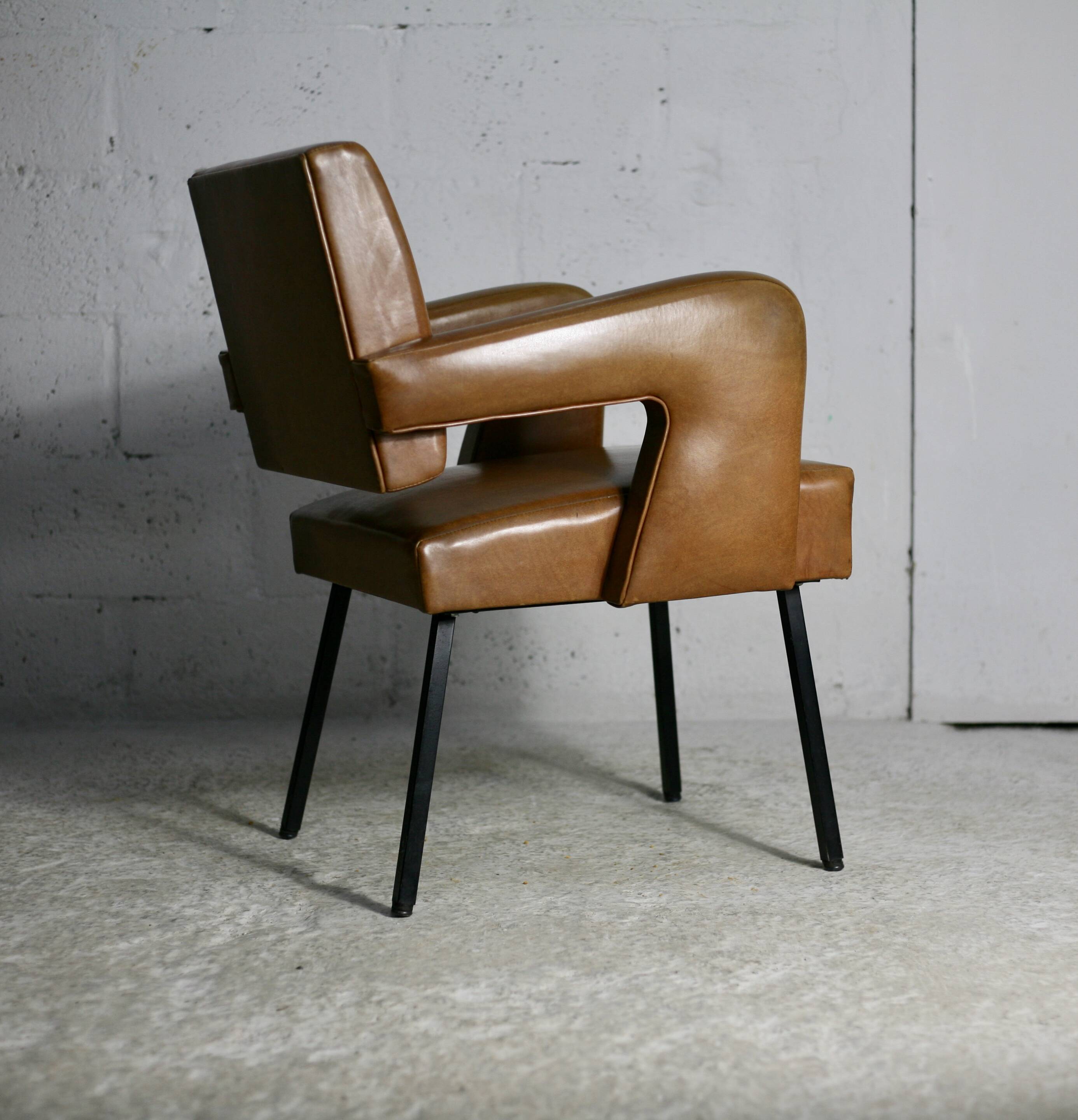 Armchair Jacques Adnet, style circa 1955