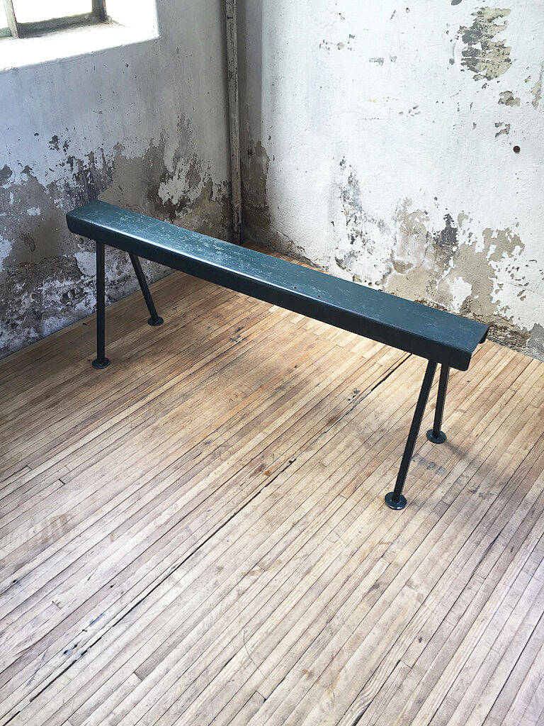 Handcrafted metal patinated bench