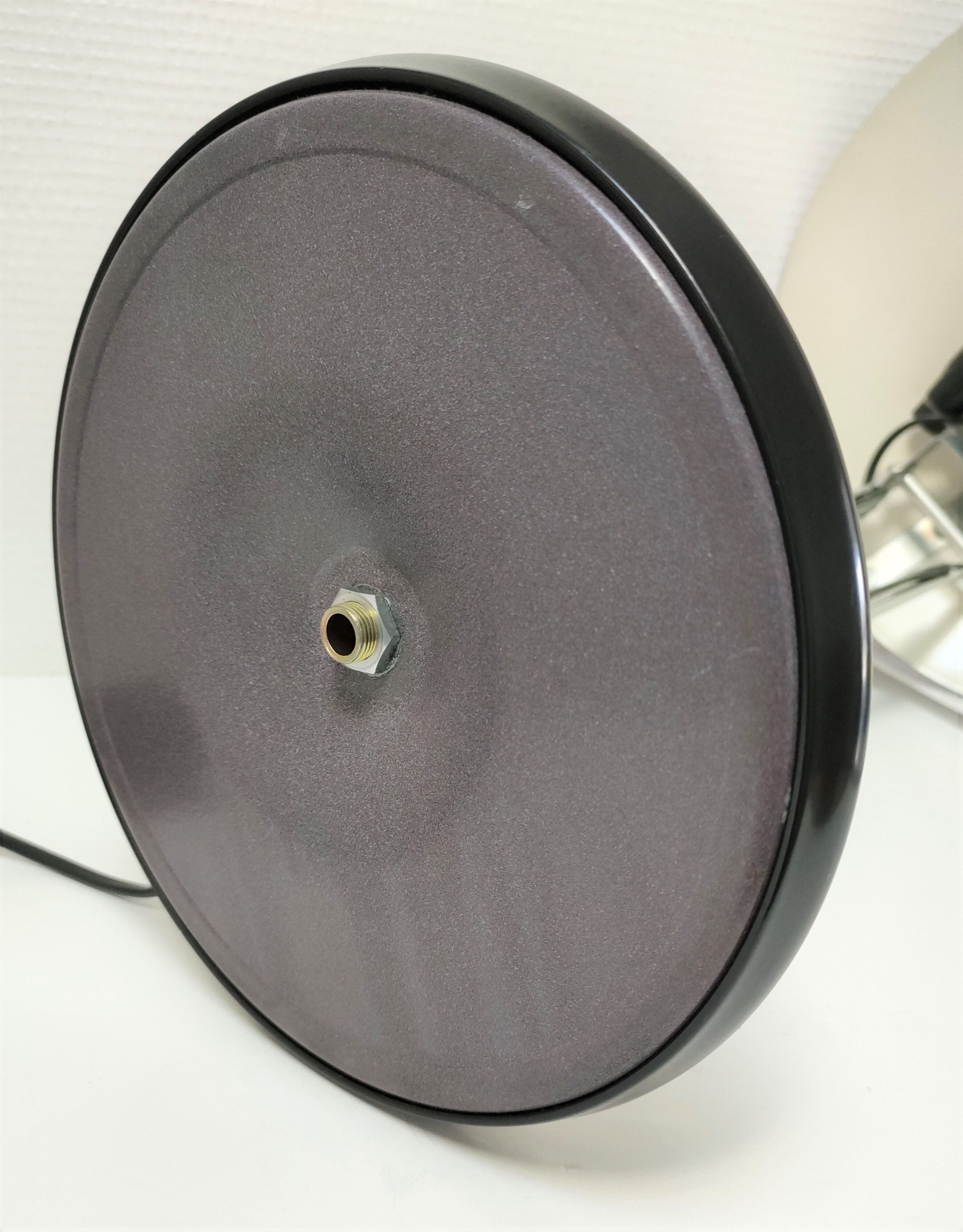 Aluminor lamp chrome metal and matt black design 80s