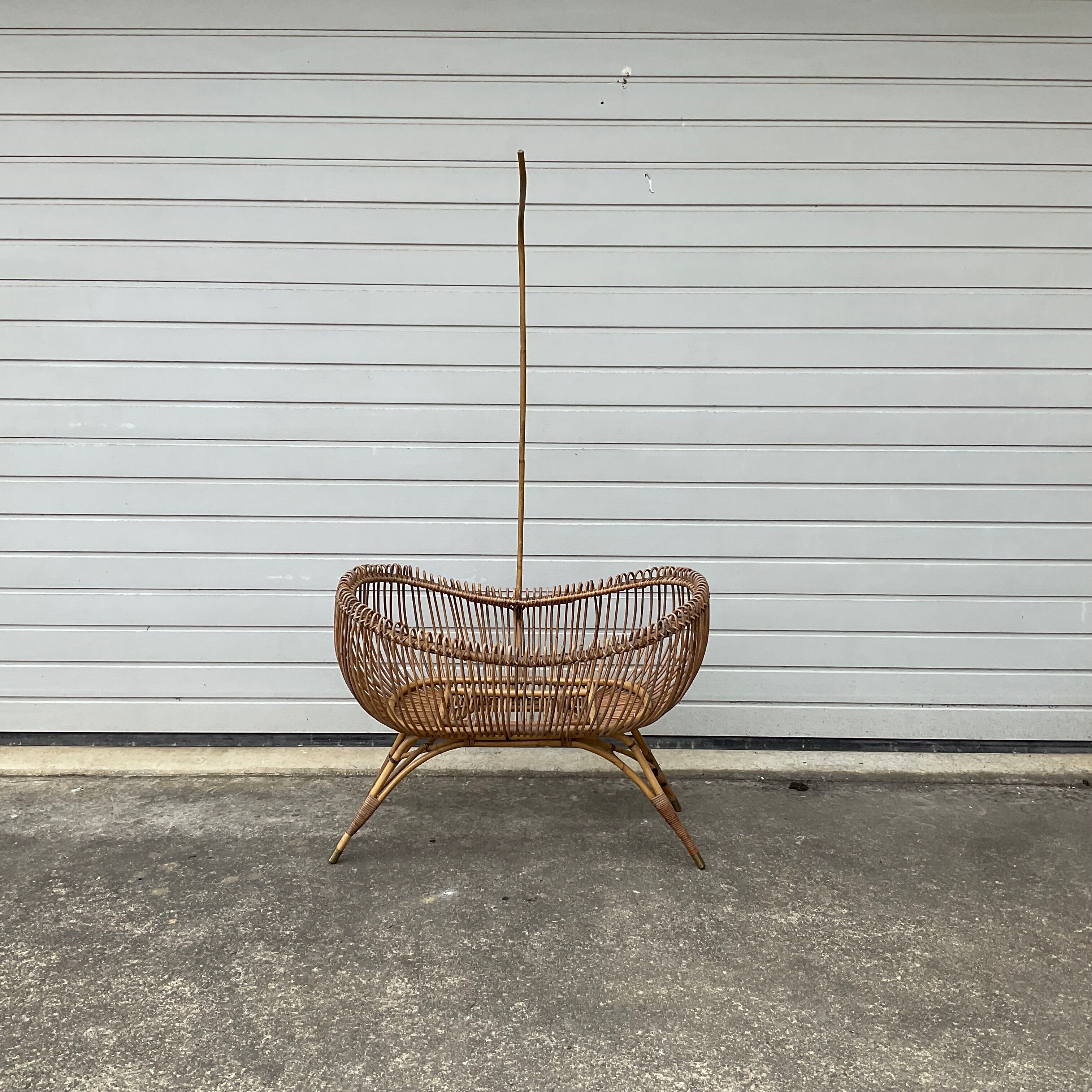 Vintage rattan cradle