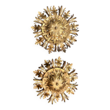 Set of 2 Large Florentine Chandelier Ceiling Lamps  by Banci Firenze Italy Regency Hollywood Style