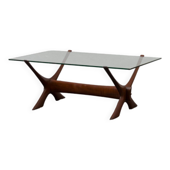 Table basse en teck par Illum Wikkelsø pour CF Christensen, Danemark 1960