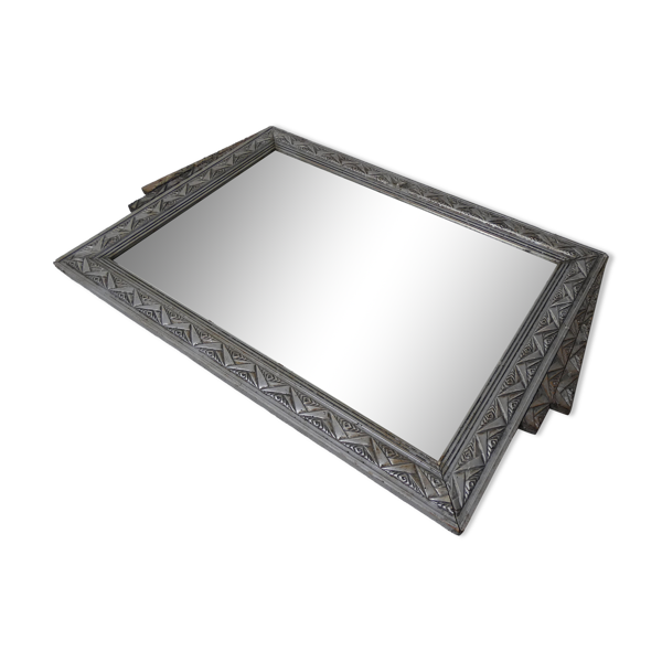 Ancien miroir bois et platre art déco