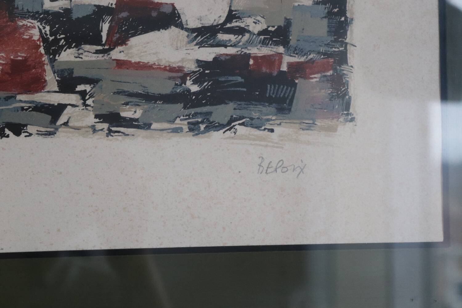 Vintage abstract painting signed Bepoix beaux art brest