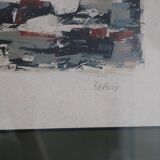 Vintage abstract painting signed Bepoix beaux art brest