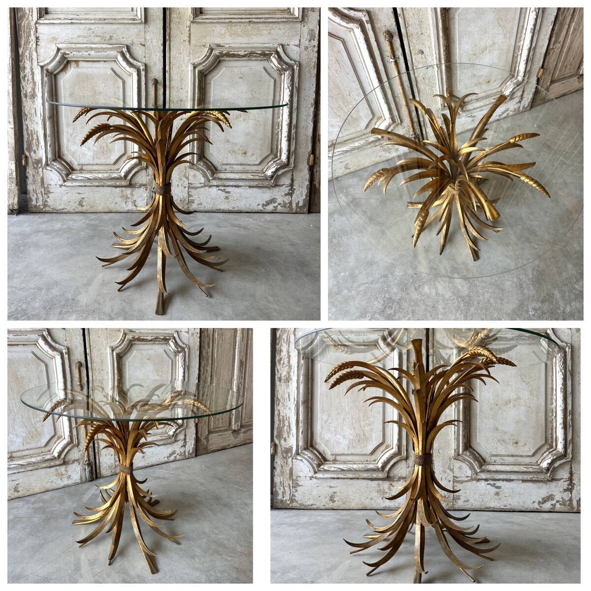 Small golden metal table circa 1960-70