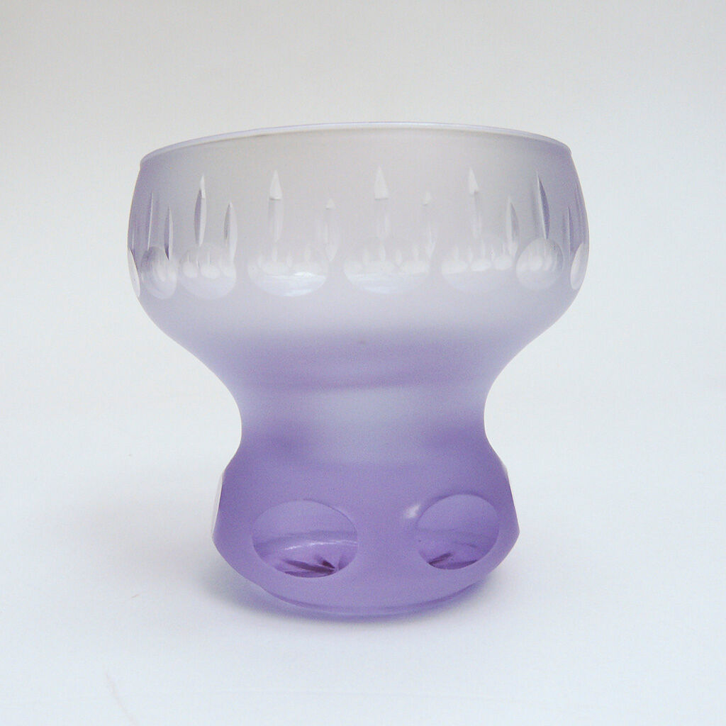 Dessert service cut and cups in old art deco purple crystal