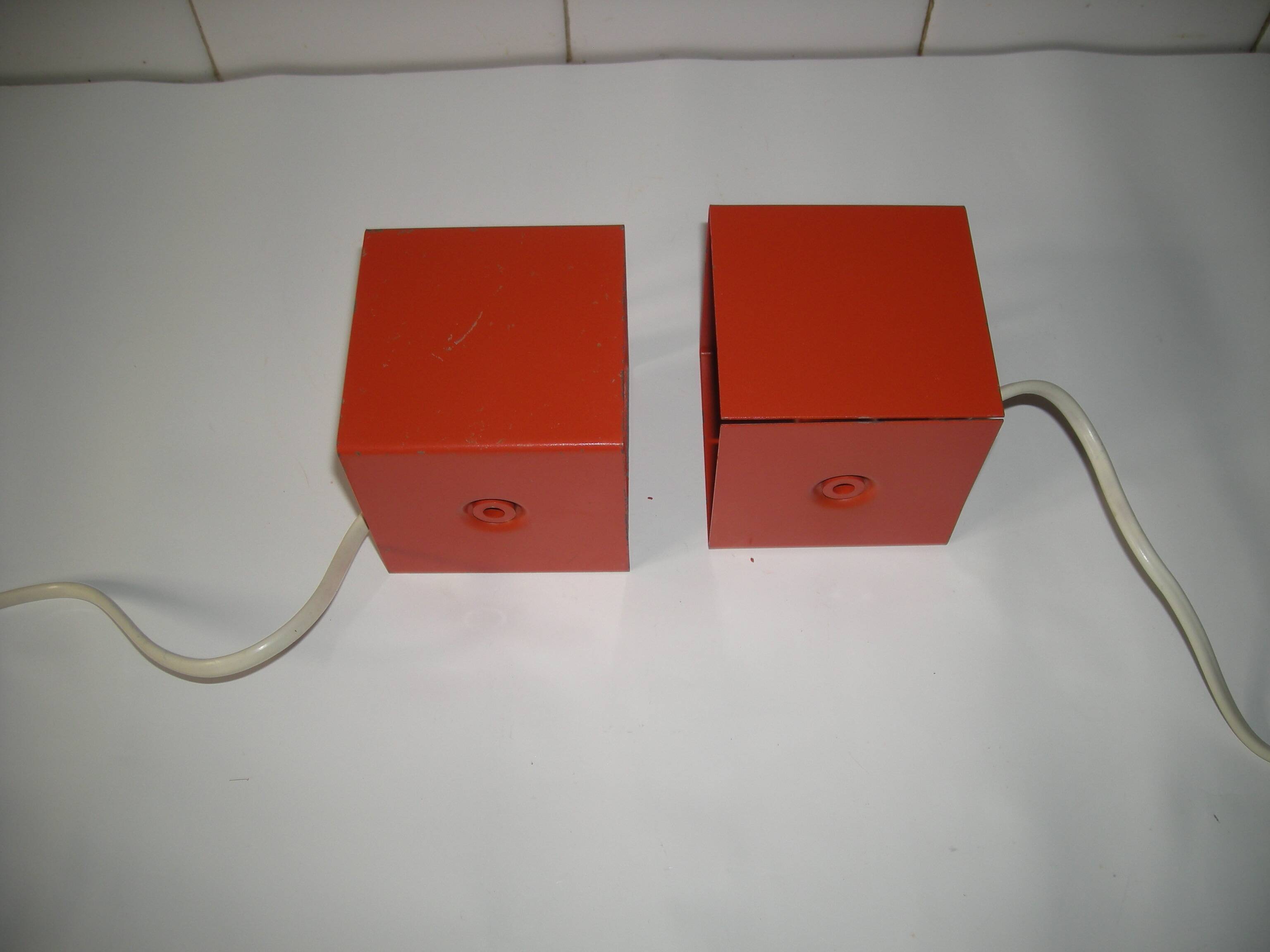Pair of Orange Lamps from the 70s