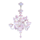 Extraordinary Murano Glass Chandelier adorned with Pink Flowers
