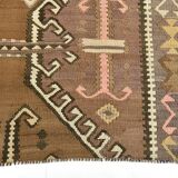 Brown & Beige Tribal Turkish Kilim Rug 132x200Cm SK 35210