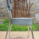 Chaise industrielle d'atelier en skaï