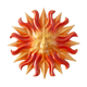 Orange and yellow ceramic wall sun, 70s