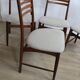 4 chaises teck tissus moiré gris blanc Scandinaves 1960 Danematk