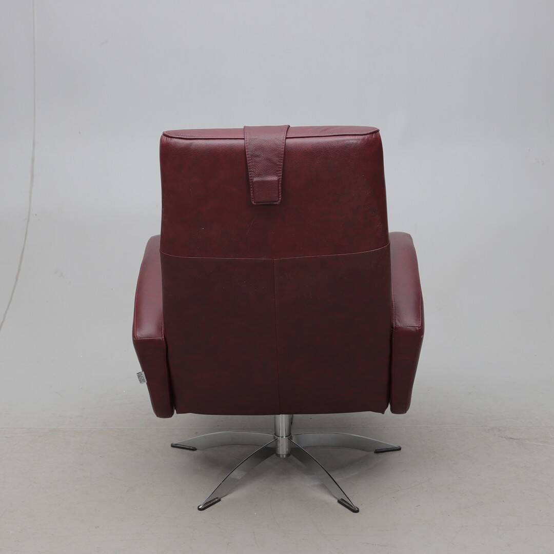 Hjort Knudsen Danish Designer Spinning Armchair – Black Leather & Chrome