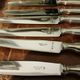 Set of 12 silver metal knives brand Alfénide with their case