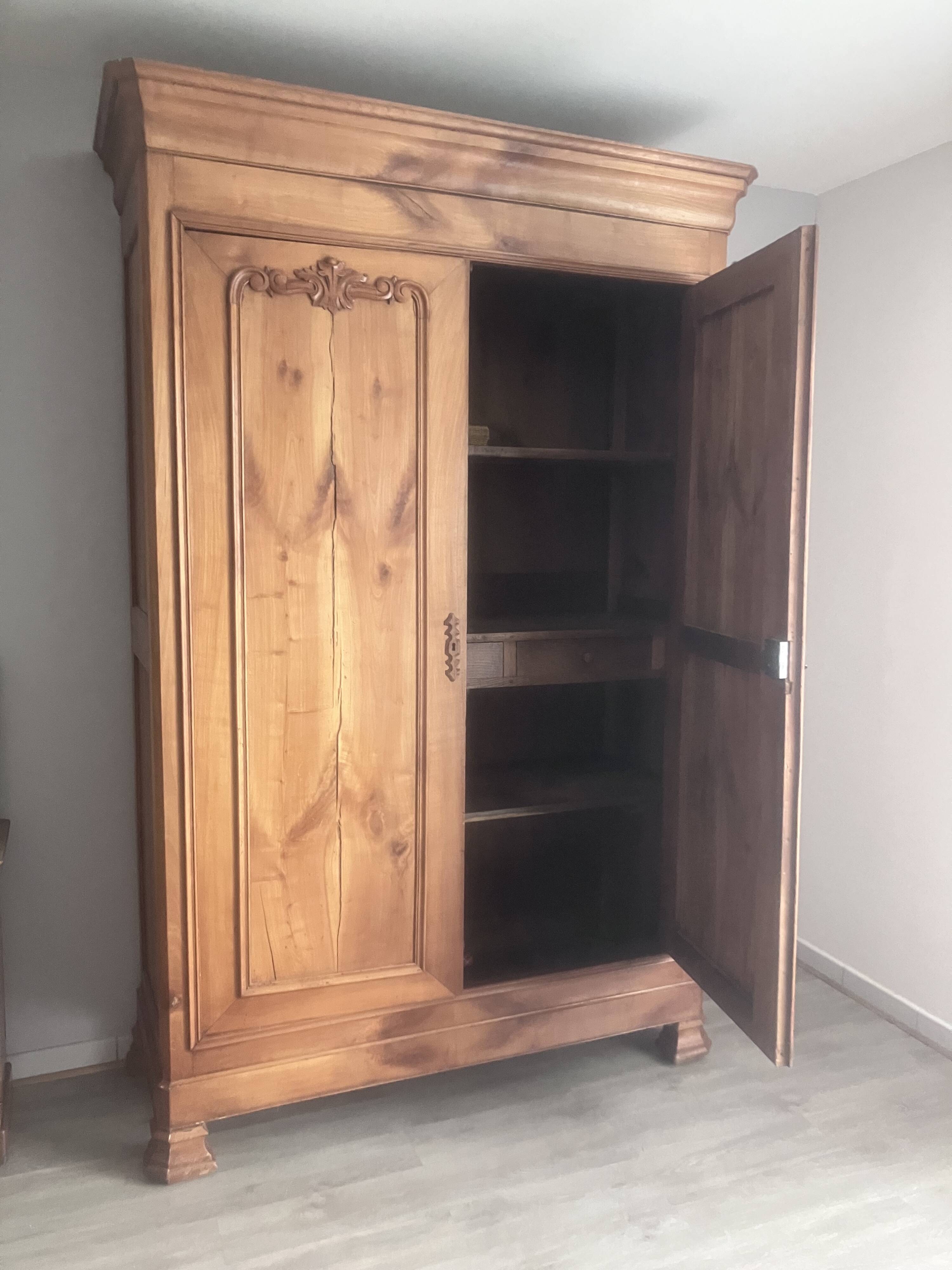 Antique cherry wood wardrobe