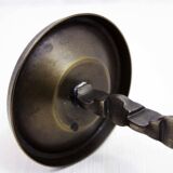 Brutalist bronze candle holder