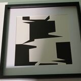 Tableau Vintage Art Optique - Victor Vasarely "Phantom" - Frame 40x40cm