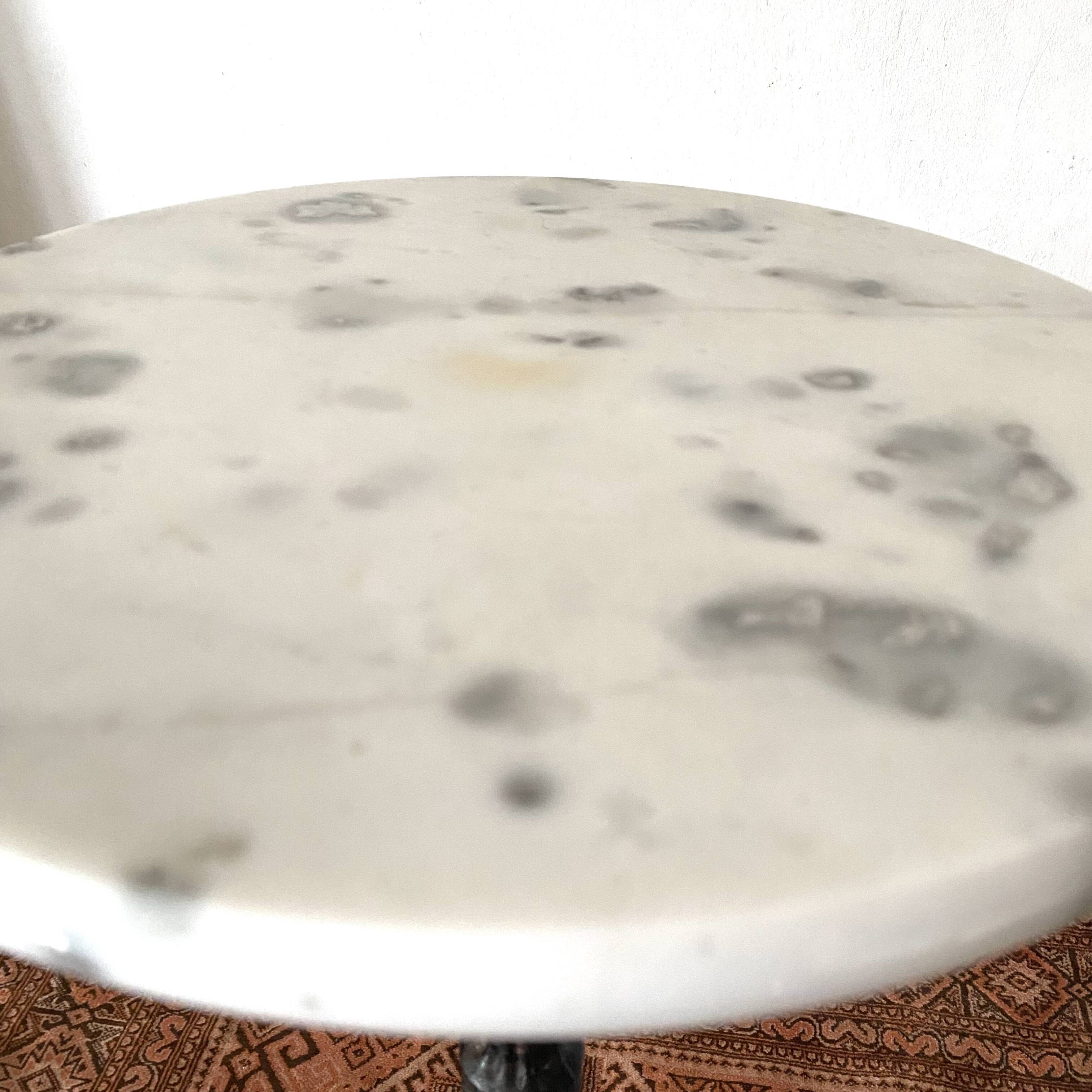 Marble bistro pedestal table, plant holder