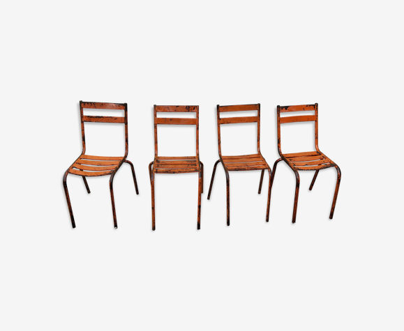 4 chaises en métal