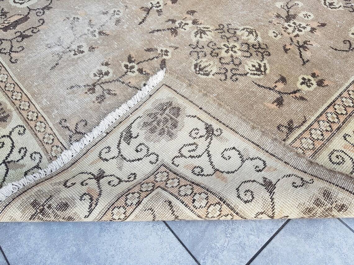 Oushak Vintage Floral Handmade Rug sku882