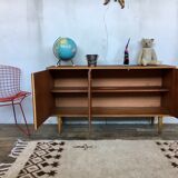 Sideboard - walnut - 50/60 - Scandinavian style - spindle feet