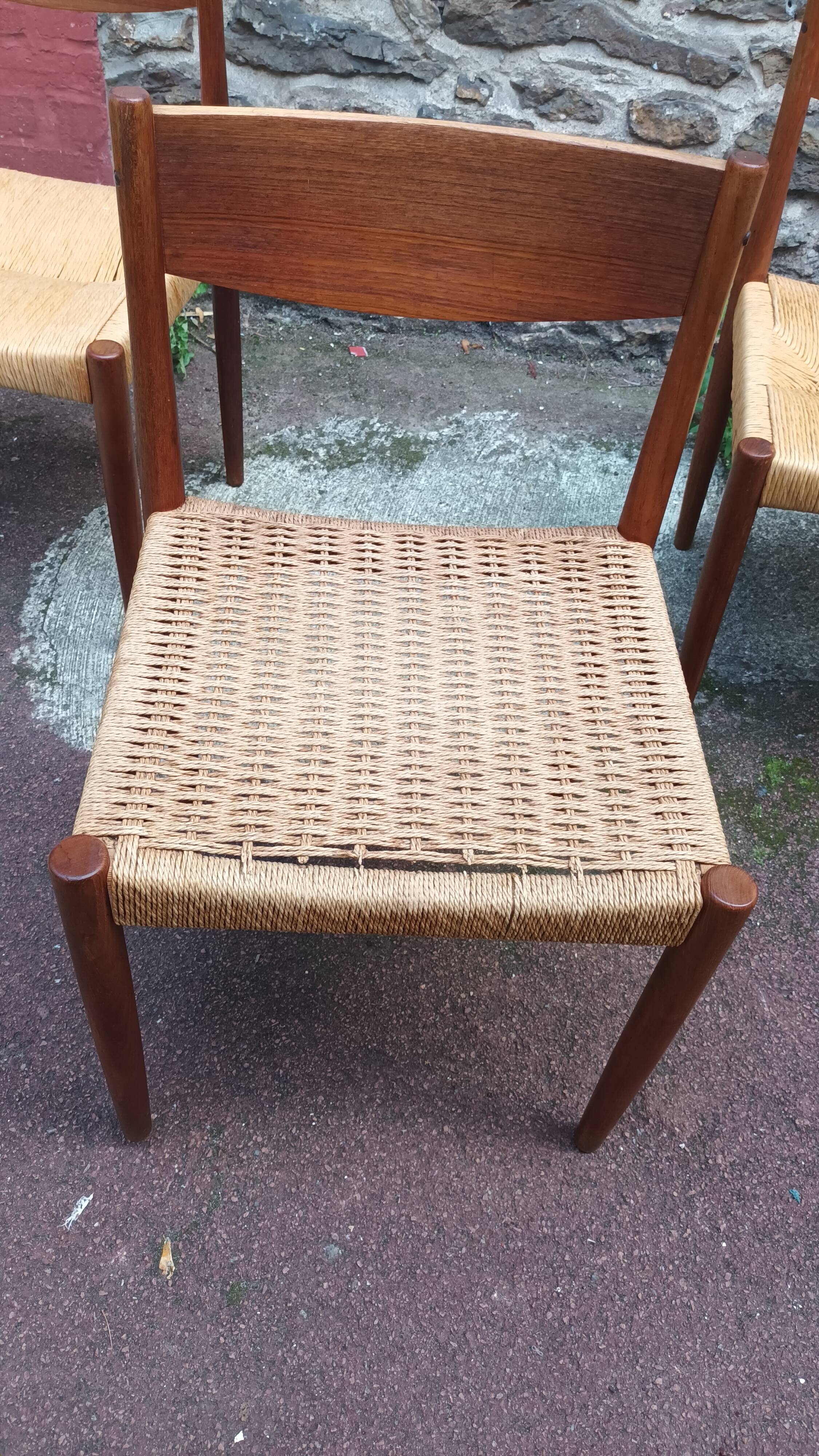 4 Danish chairs by Poul Volther for Frem Rolje, 1960s.