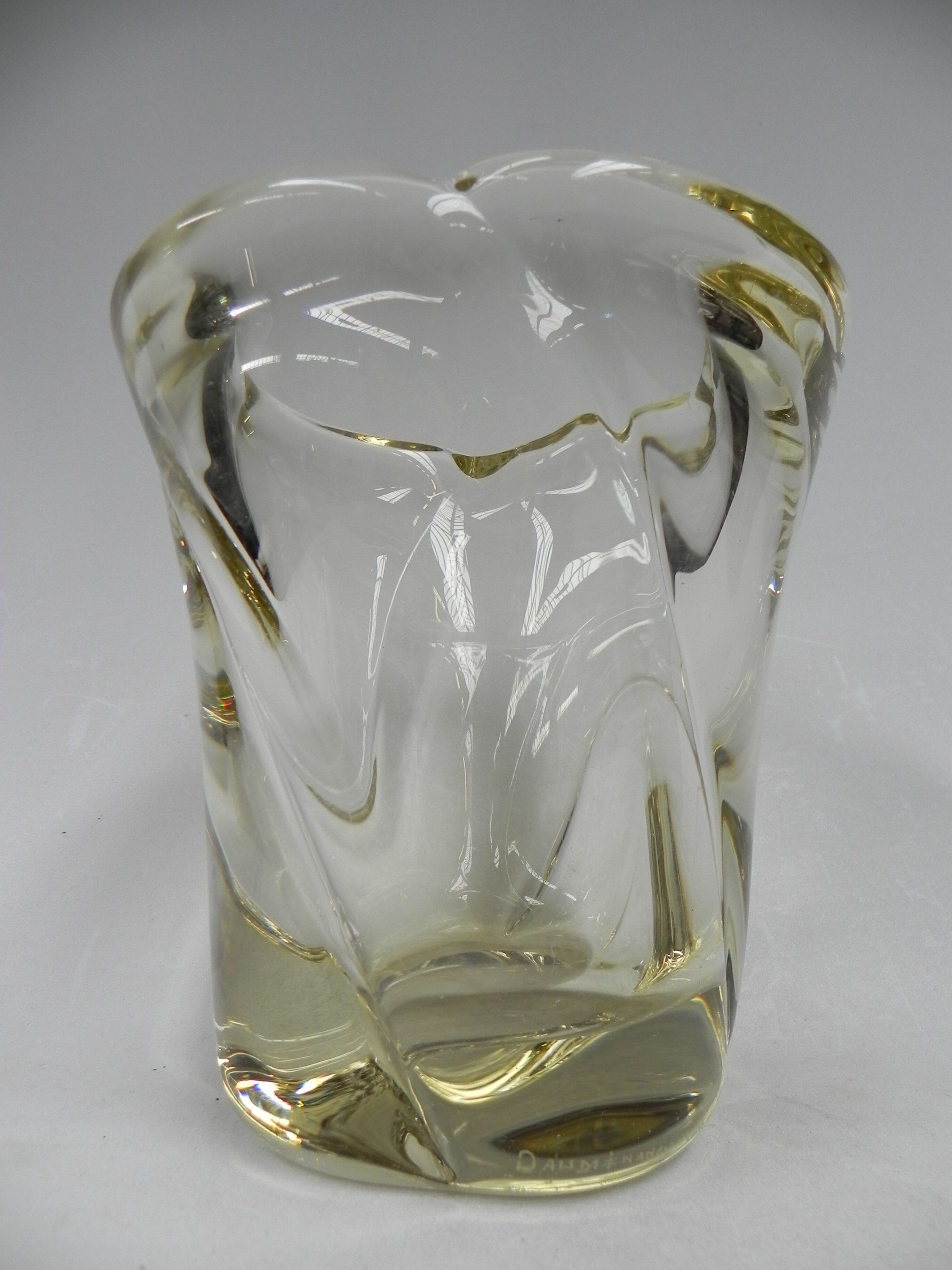 Vintage vase of thick glass Daum Nancy