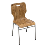 1960s chair in curved plywood on stainless steel base