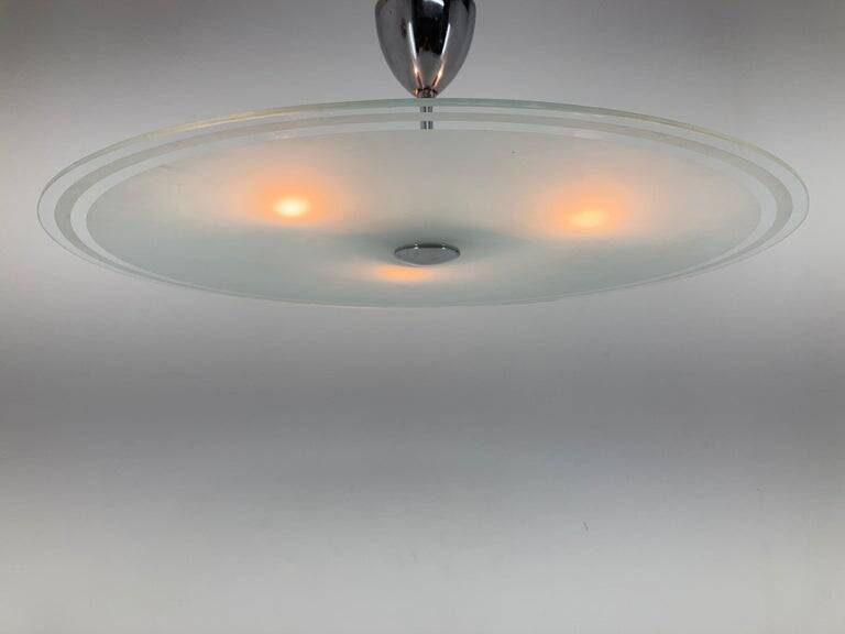 Large Bauhaus Functionalism Pendant, Art Deco, 1930s