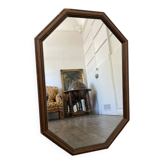 Vintage 60s Scandinavian wooden mirror