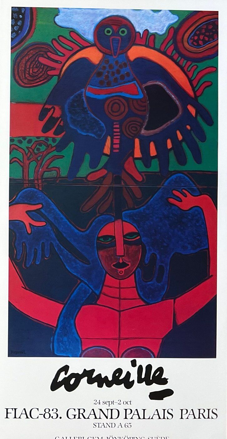 Guillaume Corneille (1922-2010) FIAC 1983 poster, with Atelier Corneille stamp on the back