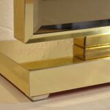 Mirror table lamp and brass 70s