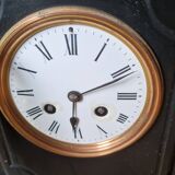 Napoleon III style black marble clock, in working condition