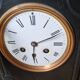 Napoleon III style black marble clock, in working condition