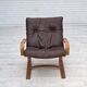 1970s, Danish armchair by Komfort, furniture leather, canvas, bent wood.