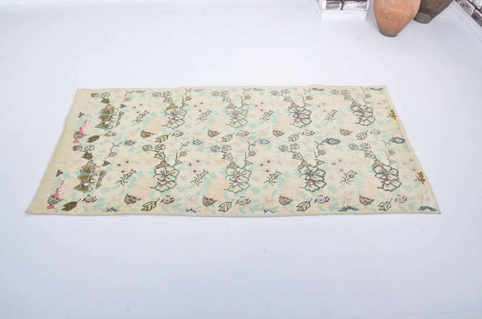 Beige Turkish Floral Carpet sku 3335
