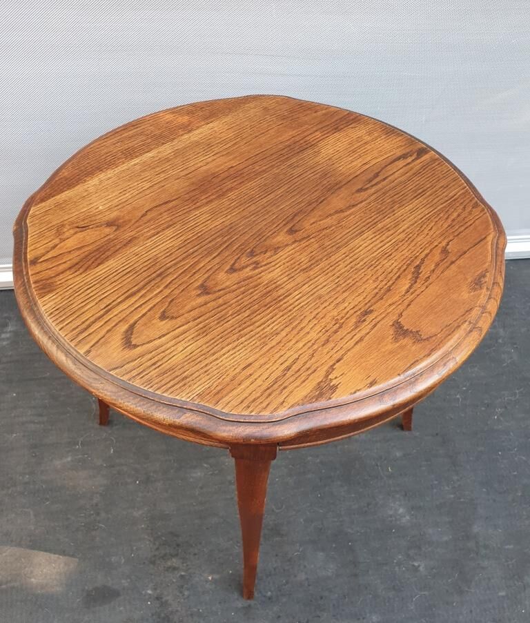 Vintage coffee table style Louis XV Oak h52