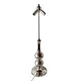 Large vintage floor lamp base in chrome metal and brushed aluminum
