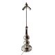 Large vintage floor lamp base in chrome metal and brushed aluminum