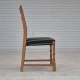 1970s, set of 6 Danish dining chairs, original condition, oak wood, furniture wool.