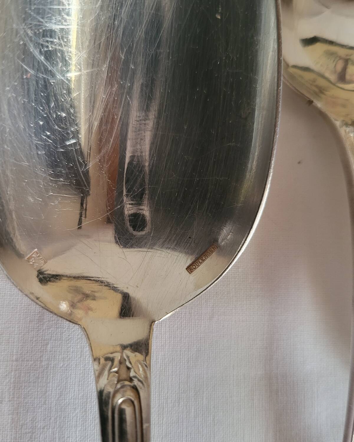12 Large Silver-Plated Metal Spoons Boulenger Table Cutlery
