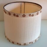 Alabaster lamp and ecru fabric lampshade / vintage 50s-60s