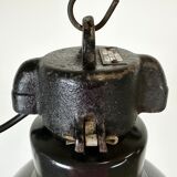 Industrial bauhaus black enamel pendant lamp, 1930s